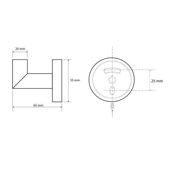 Кука от черен месинг X-Round - Sapho-image-1