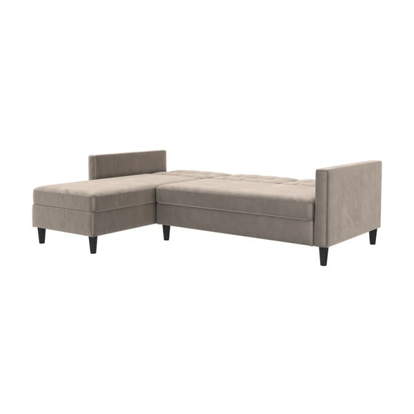 Бежов кадифен ъглов диван Hartford – Støraa-image-3