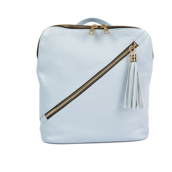 Světle modrý kožený batoh Carla Ferreri Elena