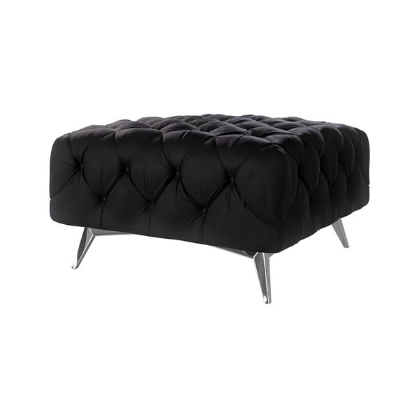 Черна кадифена табуретка Chelsea – Ropez-image-1