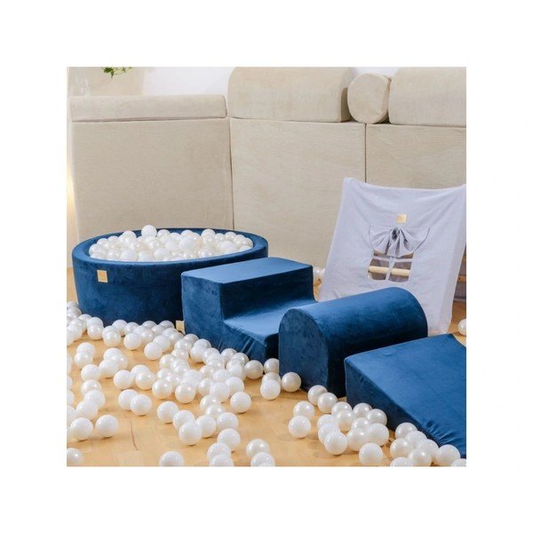 Бежова кадифена катерушка от пяна 45x143x30 cm Montessori – Meowbaby-image-1