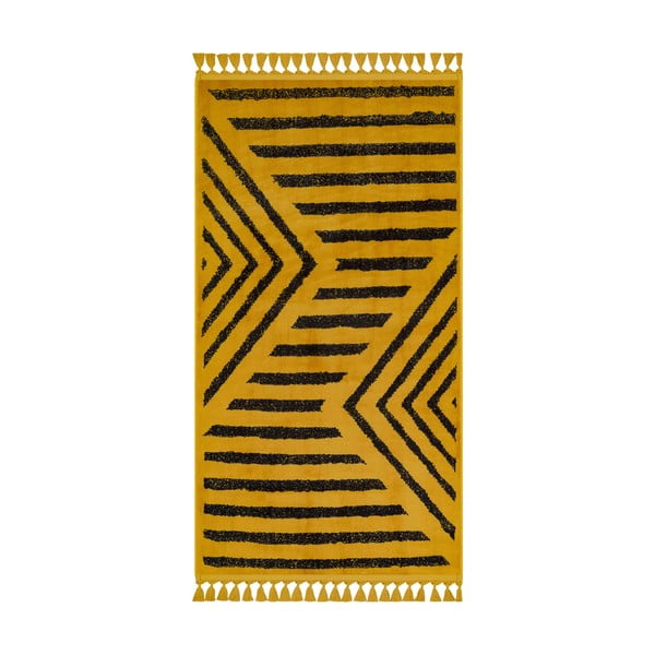 Жълт миещ се килим 180x120 cm - Vitaus