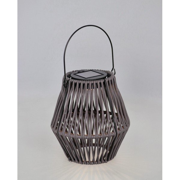 Сив LED фенер със соларен панел (височина 17 cm) Juny – Yes Everyday-image-1