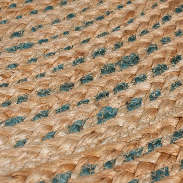 Кръгъл килим от юта в синьо-натурален цвят 133x133 cm Capri - Flair Rugs-image-4