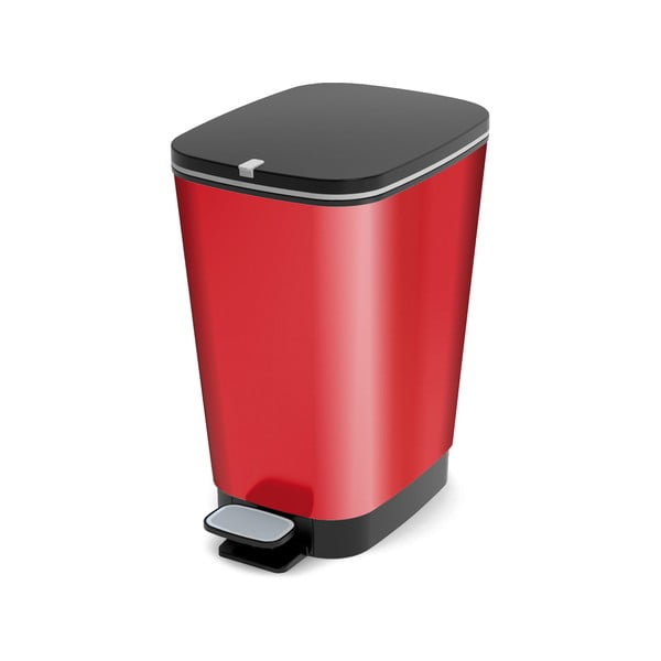 Червено пластмасово кошче за боклук с педал 25 l Chic Bin – KIS