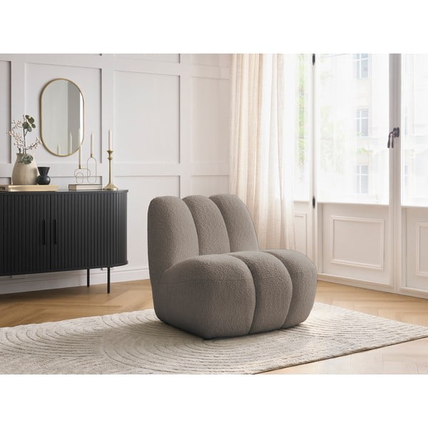 Кафяво-сиво кресло от прежда с примки от букле Janissaire – Bobochic Paris-image-1