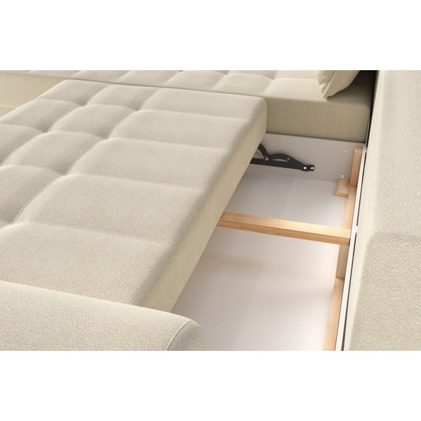 Кремав разтегателен ъглов диван (ляв ъгъл) Balitco – Ropez-image-1