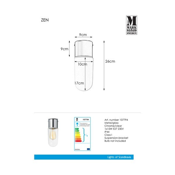 Таванна лампа Таван Chrome Clear Zen - Markslöjd-image-2