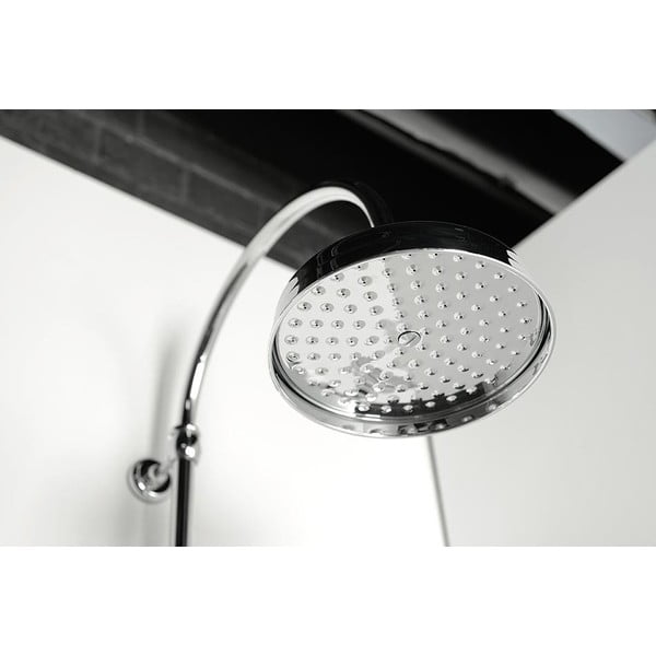 Месингов душ комплект в лъскаво сребристо с термостатен смесител с душ глава и ръчен душ 142 cm Antea – Sapho-image-3