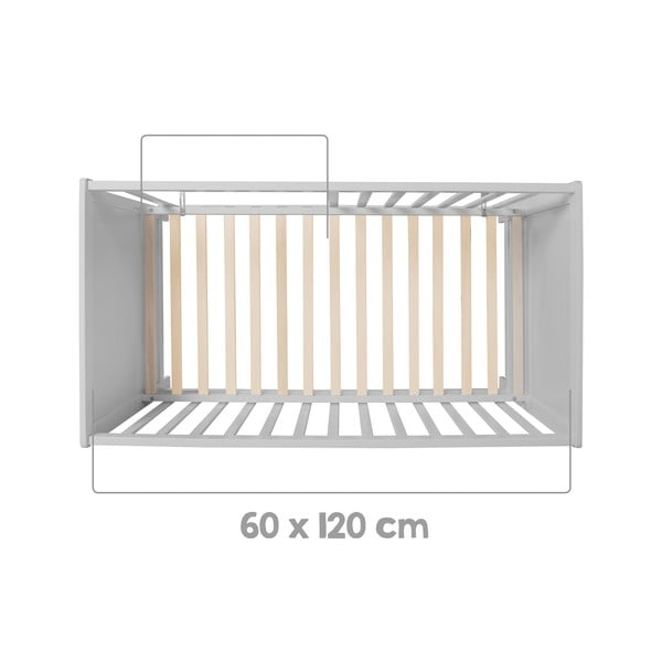 Сиво детско креватче 60x120 cm Hamburg – Roba-image-3