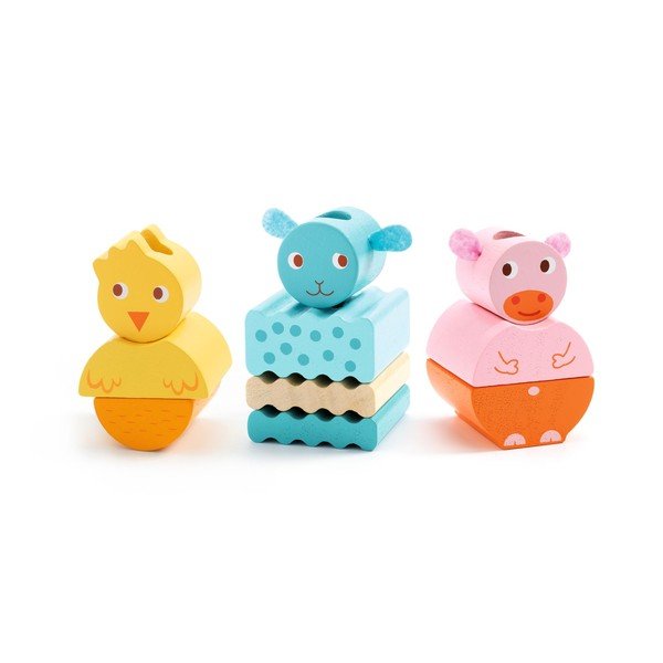 Детско дървено влакче FarmTrain - Djeco-image-1