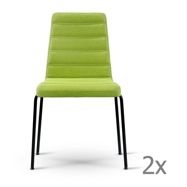 Sada 2 zelených židlí s černýma nohama Garageeight