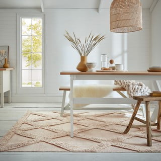 Бежов памучен килим 80x150 cm Tessa Diamond – Flair Rugs