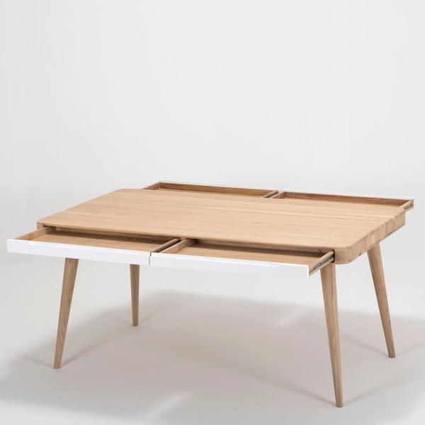 Дъбова маса за хранене Две, 140 x 90 cm Ena - Gazzda-image-3