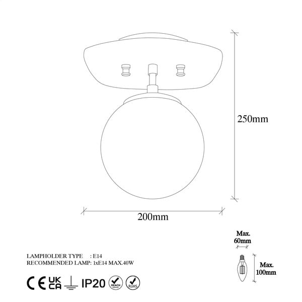 Осветително тяло за таван в златисто със стъклен абажур 20x25 cm Well – Opviq lights-image-4