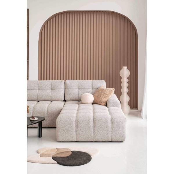 Бежов разтегателен модулен ъглов диван с място за съхранение (десен ъгъл) Lulu – Miuform-image-4