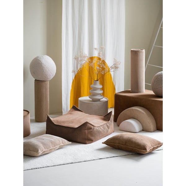 Кафяв детски пуф от рипсено кадифе Square – Wigiwama-image-3
