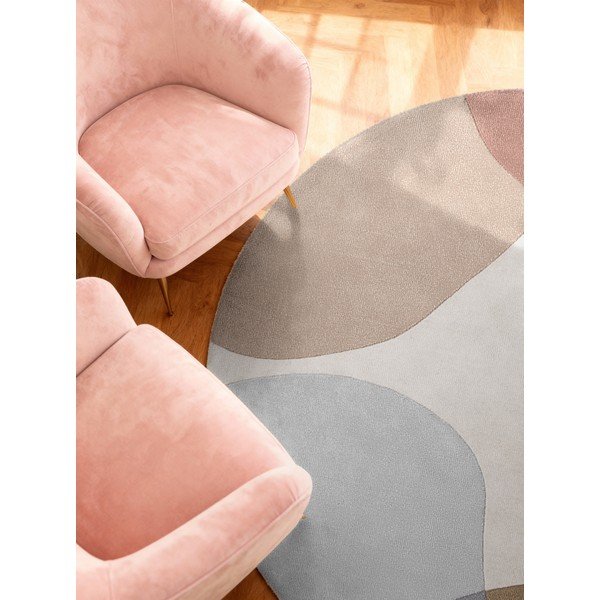 Бежов ръчно изработен вълнен кръгъл килим ø 200 cm Hackney Clarissa – Ted Baker-image-4