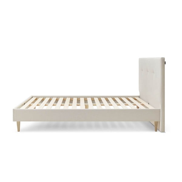 Бежово тапицирано двойно легло с решетка 160x200 cm Tory - Bobochic Paris-image-2