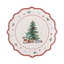 Червено-кремава керамична чиния за сервиране с коледен мотив ø 17 cm Naive – Bloomingville