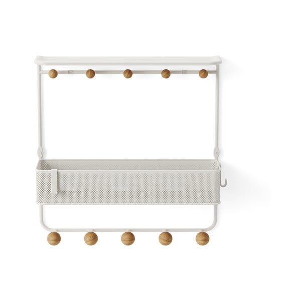 Бяла метална стенна закачалка с рафт Estique - Umbra-image-4