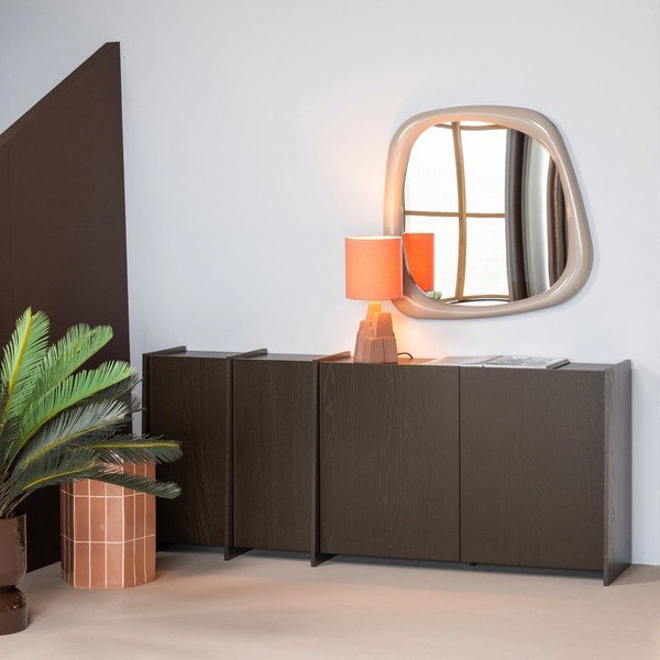 Тъмнокафяв скрин от декор от ясен 200x85x44 cm Brock – WOOOD-image-1