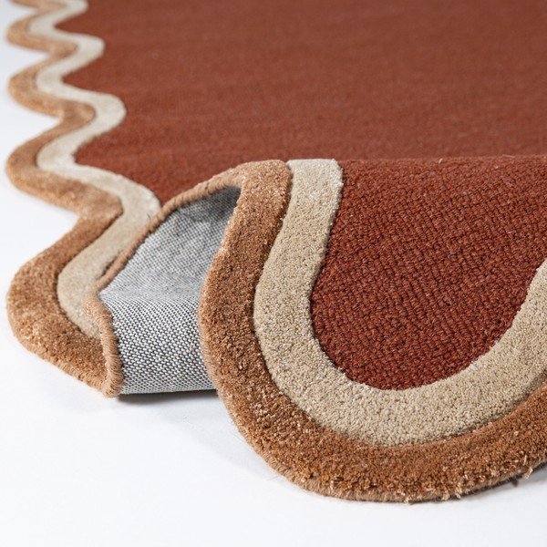 Теракотен ръчно изработен килим със смес от вълна 200x290 cm Rivo Wool – Flair Rugs-image-3
