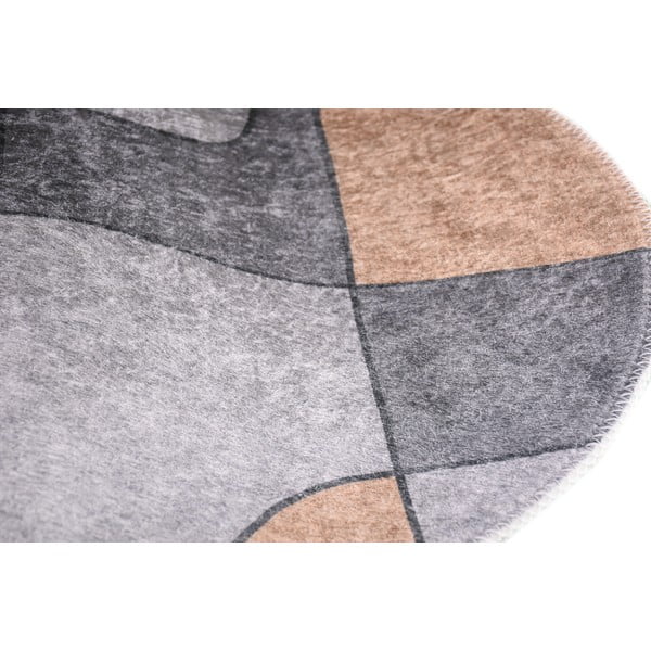 Сив миещ се кръгъл килим ø 80 cm Yuvarlak - Vitaus-image-2