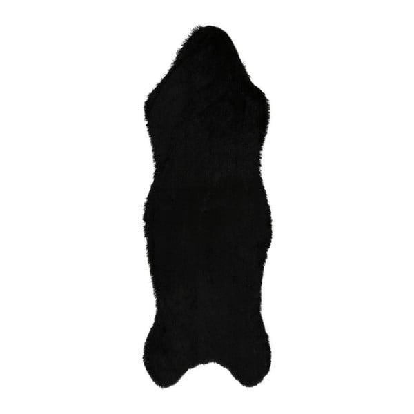 Черна пътека от изкуствена кожа Pelus Black, 75 x 200 cm - Unknown
