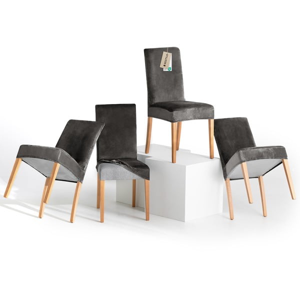 Сиви ластични покривала за стол в комплект от 4 бр. 48 cm Sento – Restilo