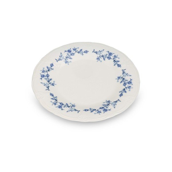 Бяла/синя порцеланова чиния ø 27,5 cm Retro – BonBistro-image-3