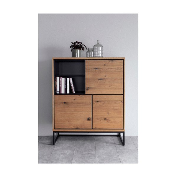 Черен висок скрин 102.2x124.7 cm Dalarna - Interstil-image-2