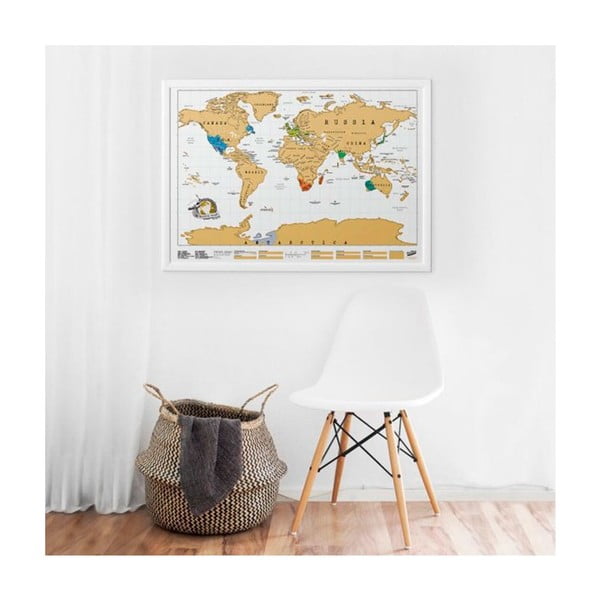 Карта на света с рамка за издраскване Оригинално - Luckies of London