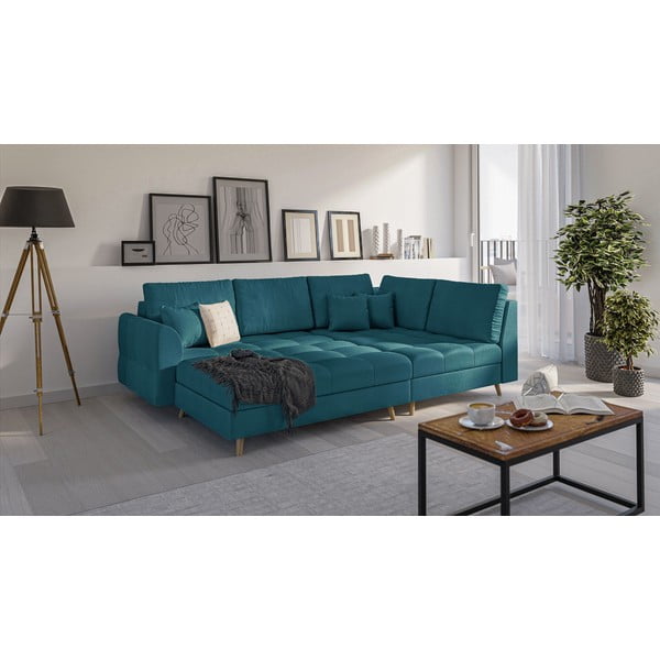 Тюркоазено столче за крака Ariella - Ropez-image-3