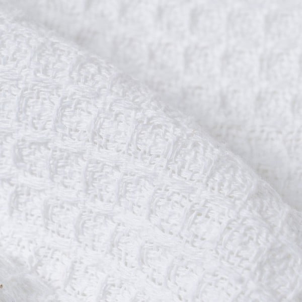 Бяло покривало за легло от рециклиран памук 260x280 cm Honeycomb – Ixia-image-3