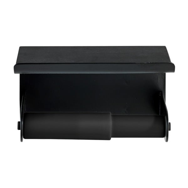 Черна стенна поставка за тоалетна хартия с подложка за мобилен телефон Classic Plus - Wenko-image-2