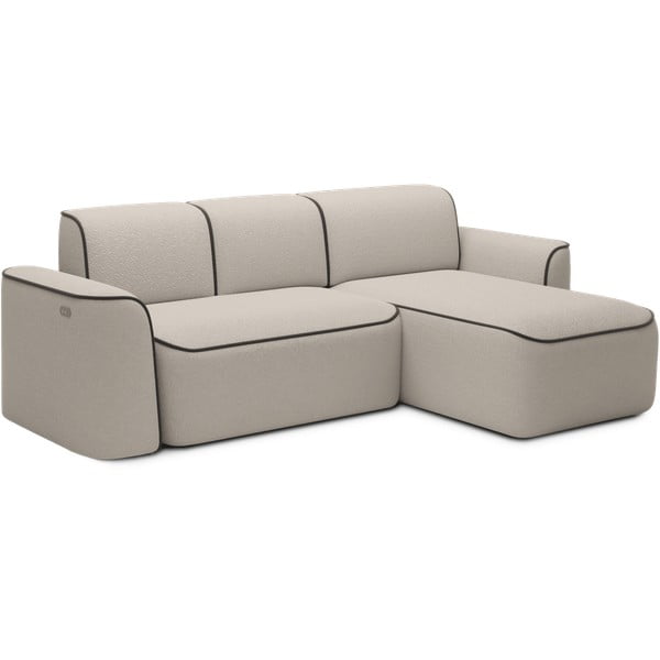 Бежов ъглов диван от букле (десен ъгъл) Ume – ELTAP-image-2