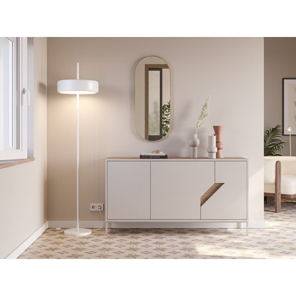 Кремаво-естествен скрин от декор от дъб  150x80x40 cm Lilou – Marckeric-image-1