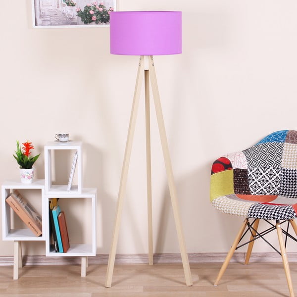 Свободностояща лампа със светлолилав абажур Naturel - Kate Louise