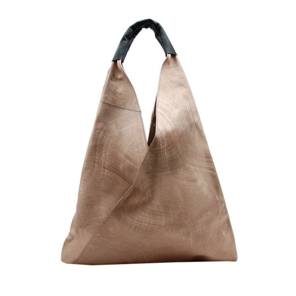 Чанта от естествена кожа в златисто розово Karma - Andrea Cardone