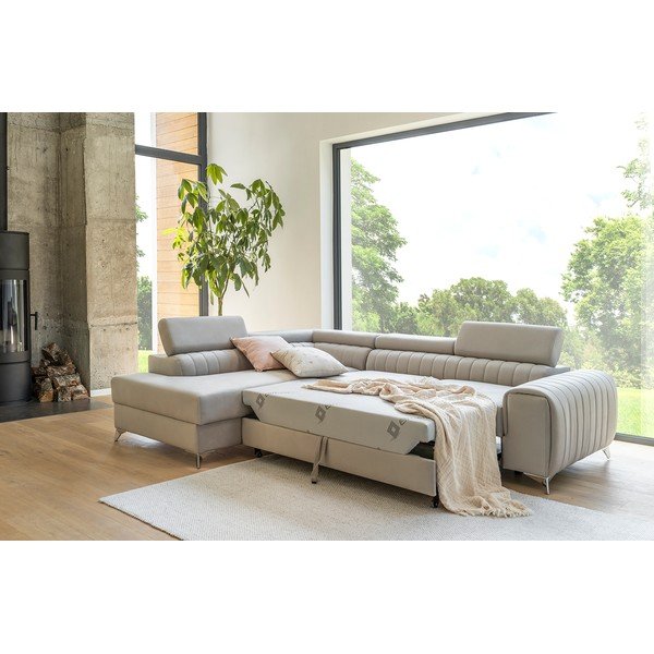 Тъмносив кадифен разтегателен ъглов диван с място за съхранение (десен ъгъл L форма) Laurence – ELTAP-image-3