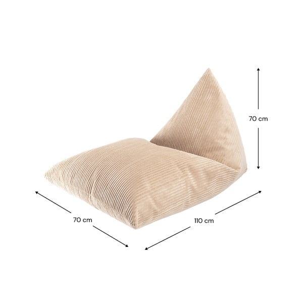 Светлокафяв детски пуф от рипсено кадифе Big Lounger – Wigiwama-image-4