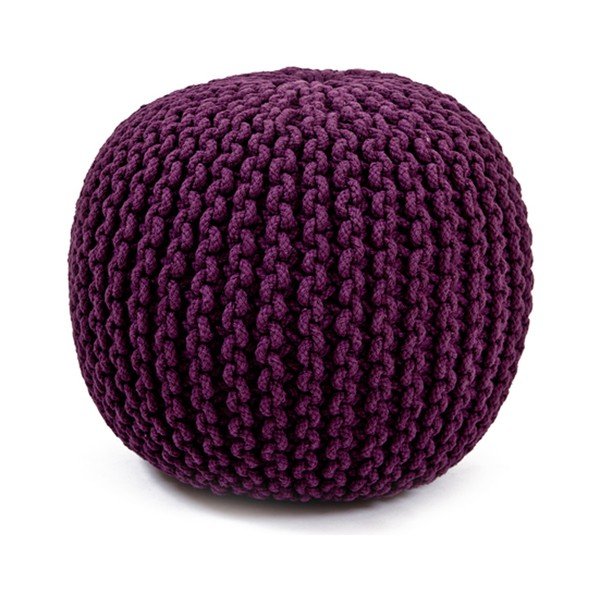 Ručně pletený puf Sabichi Plum