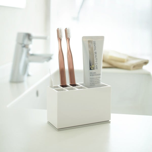 Бял държач за четки за зъби Mist - YAMAZAKI-image-1