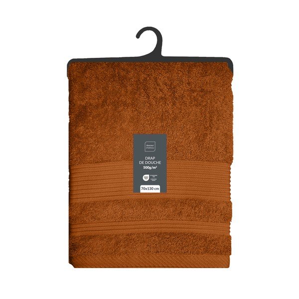 Теракотена памучна хавлиена кърпа от тери 70x130 cm Tendresse – douceur d'intérieur-image-4