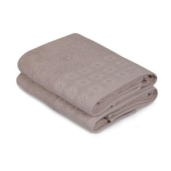 Комплект от две кафяви кърпи Provence, 90 x 50 cm - Soft Kiss