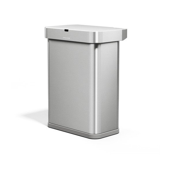 Безконтактно стоманено кошче за боклук в сребрист цвят 58 l Sensor – simplehuman