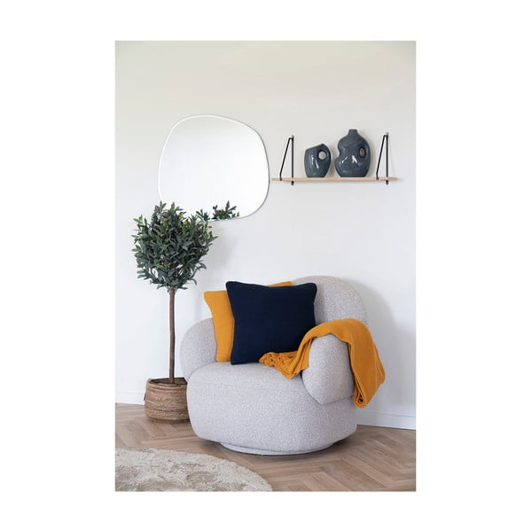 Жълто плетено одеяло от рециклиран памук 130x170 cm Santos – House Nordic-image-3