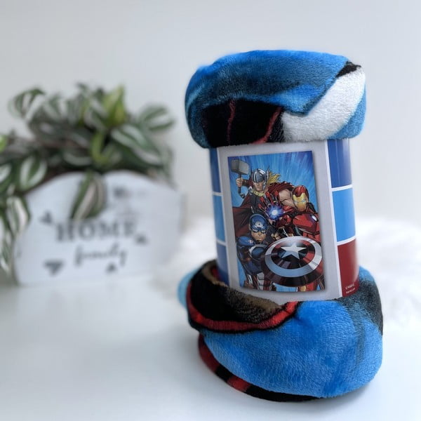 Детско одеяло от микроплюш 100x150 cm Avengers Heroes - Jerry Fabrics-image-1