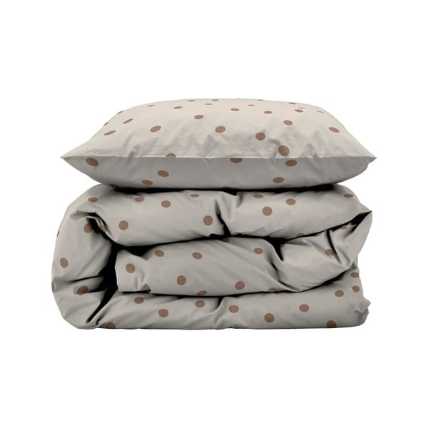 Кафяво единично  спално бельо от памучен сатен 140x200 cm Solaris – Södahl-image-2